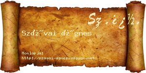 Szávai Ágnes névjegykártya